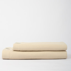 Juego de 2 Toallas de Algodón para Cara y Baño, Diseño Exterior Tipo Waffle con Interior Suave Sin Torsiones, para Uso en Baño y Hotel - Product Image 4