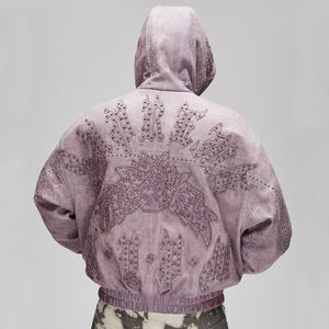 Nueva Chaqueta Corta de Cuero Genuino Personalizada para Hombre, Estilo Universitario, con Capucha, Invernal, Cortavientos, Moderna, con Bordado, Pedrería y Tinte Universitario - Product Image 1