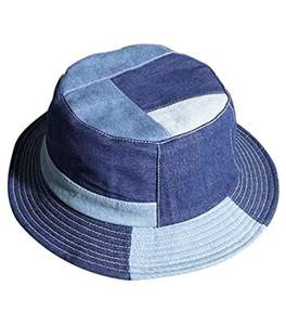 Denim Patchwork y Safari Sombrero Cubo vintage casual moda Al Aire Libre Senderismo y pesca Sombrero Boonie - Product Image 2