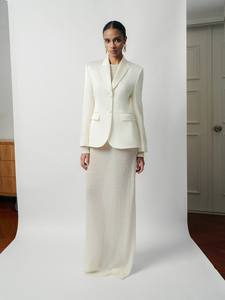 Nuevo diseño 2025 Blazers para mujer de un solo pecho 2 botones Tamy Blazer de satén de seda tela ecológica ropa de mujer Whiteant - Product Image 5