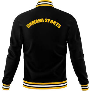 Chaqueta universitaria de bombardero universitario de béisbol Letterman de calidad superior, chaqueta con mangas de cuero genuino - Product Image 3