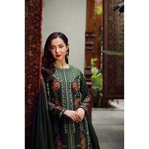 Ensemble de costume Karandi brodé pour femmes avec châle et pantalon - ZAIB - 3 pièces - Product Image 4