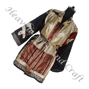 KS006 Bohemian Indian Handmade Vintage Silk Sari Floral Printed Nightwear Bathrobe Maxi Dress Ethnic Beach Summer Sari Kimono - Product Image 4