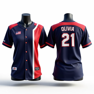 Obtenga camisetas de béisbol y sóftbol impresas digitalmente personalizadas, ropa deportiva de poliéster de malla transpirable, conjuntos de equipo de alta calidad - Product Image 6