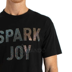 เสื้อยืดไรน์สโตนสำหรับผู้ชายเสื้อยืดติดพลอยเทียมระบายอากาศได้โลโก้ออกแบบได้ตามต้องการ - Product Image 5