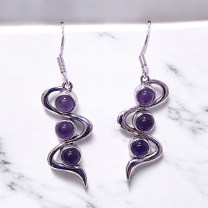 925 Sterling Silver Bezel Gemstone Hoop <b>Earrings</b> <b>Cute</b> Style for Wedding Party or Gift with Free Shipping - Product Image 4