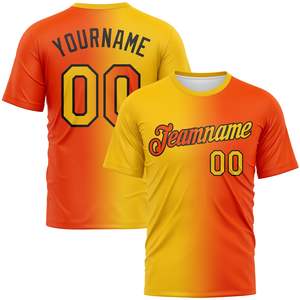 OEM vente en gros, ensemble de sublimation uniforme de maillot de football personnalisé avec nom et numéro, col rond, tissu de haute qualité - Product Image 6