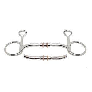 Nueva broca Baucher de acero inoxidable Boca de un solo rodillo con broca de rodillo de cobre Dble e incrustaciones de cobre Diseño sólido Ecuestre - Product Image 1