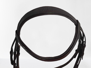 Brida de cuero negro de alta calidad con relleno suave de PVC duradero y hardware S.S Excelente precio para producto de equitación - Product Image 5