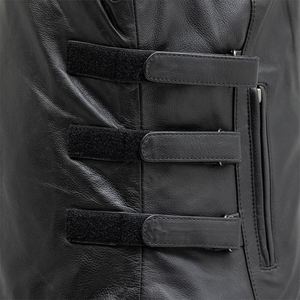 OEM 2025 Gilet en cuir de vachette noir de haute qualité pour hommes Gilet de moto chauffant d'hiver de grande taille avec poches latérales quantité minimale de commande bas - Product Image 5