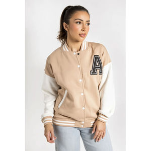 Veste de baseball de style universitaire personnalisée de haute qualité pour femmes imprimé brodé en coton respirant col montant hiver OEM - Product Image 5