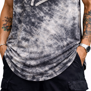 Camiseta sin Mangas para Hombre, Color Gris Oscuro, Tejido Elástico de Poliéster y Spandex, Secado Rápido, Transpirable, Estilo Moderno, Informal, para Fitness - Product Image 4