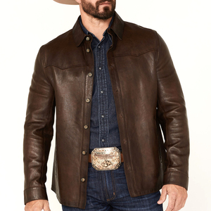 Color marrón hombres cuero moda nueva chaqueta de otoño para hombres chaqueta de cuero genuino mejor calidad 100% chaqueta de moda de cuero - Product Image 1
