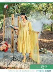 นักออกแบบล่าสุดงานเย็บปักถักร้อยผ้าฝ้ายบริสุทธิ์ Kurti ตั้งโดย Fab Zone - Product Image 3