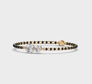 Bracelet Aurelia Minimal Mangal Sutra avec diamants de laboratoire plaqués rhodium en or jaune blanc et rose 18 carats - Product Image 6