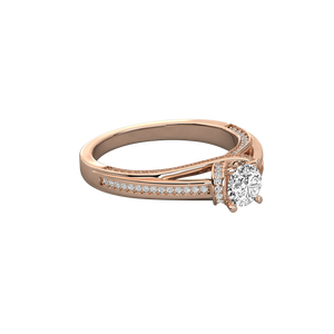 14K Gold Solitaire Round Cut Lab Grown <b>Diamond</b> Ladies <b>Ring</b> Brilliant <b>Diamond</b> <b>Rings</b> - Product Image 3