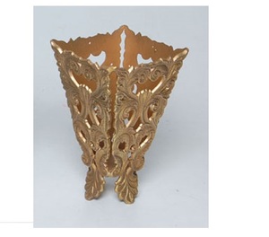 Vase à fleurs artisanal, style classique, vases en métal, finition dorée, vase à fleurs élégant artisanal, décoration, vase de sol - Product Image 4