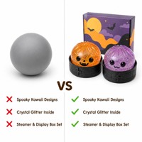 Boîte mystère de jouets anti-stress Halloween TPR Squishy Buns, visages mignons et effrayants, 6 modèles, cadeau de fête