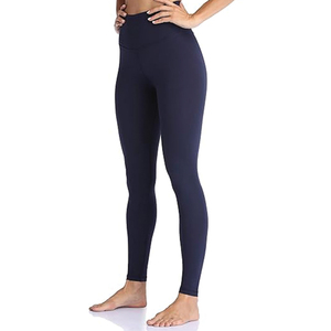 Leggings de yoga pour femmes à taille haute avec logo personnalisé, respirants, sans couture, pantalon capri, taille élastique, froncés, en élasthanne/nylon imprimé - Product Image 4