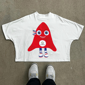 เสื้อยืดลำลองทรงครอปทรงบ็อกซี่ใส่ได้พอดีตัวสำหรับผู้ชายเสื้อยืดลำลองทรงโอเวอร์ไซส์ว่างแบบสั่งทำ - Product Image 3