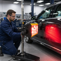 Lampe de séchage de peinture infrarouge à ondes courtes sur pied 800W pour carrosserie automobile avec support en acier inoxydable