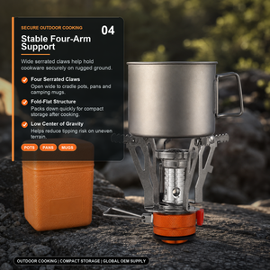 Réchaud à butane mini tout-en-un avec allumage électronique pour la cuisine en plein air, le <span class=keywords><strong>camping</strong></span> et les voyages - Plaque de cuisson portable - Product Image 4
