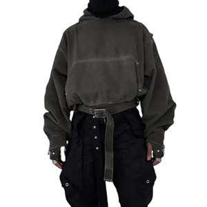 เสื้อมีฮู้ดสำหรับผู้ชายและ2025ใหม่ล่าสุดเสื้อครอปแบบมีฮู้ดใส่ได้ทั้งชายและหญิงผ้าคอตตอนฟอกกรดมีฮู้ดแฟชั่นล่าสุด - Product Image 3