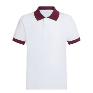 Polo en pur coton, tissu piqué de haute qualité, couleur blanche, polo multicolore avec bordure contrastée, logo personnalisé, polo à manches courtes pour homme - Product Image 2