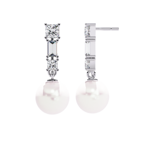 Boucles d'oreilles pendantes en or 18 carats avec diamant de laboratoire - Product Image 6