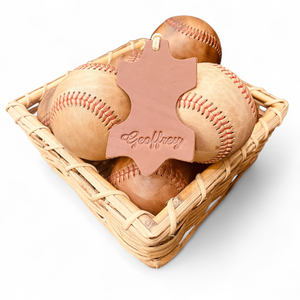 BALLON DE BASEBALL - Geoffrey Vintage Rétro Classique en Cuir Tan Style Rétro avec Coutures Rouges pour Affichage Décoratif - Product Image 2