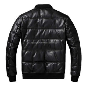 Venta al por mayor de alta calidad de los hombres Puffer Jacket Stand Collar estilo Duck Down cuero genuino para una comodidad óptima - Product Image 5