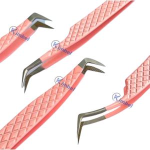 Pince à épiler professionnelle pour extension de cils avec poignée ergonomique pour artiste de cils avec pointe en fibre - Product Image 2