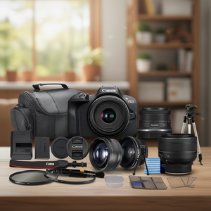 64GB M Mirrorless Digital <b>Camera</b> with RF-S 18-45mm Lens Wide Angle and Telephoto Lenses - Product Image 2