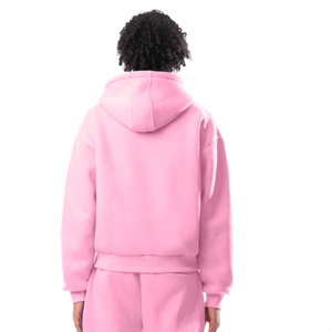 Ensemble sweat-shirt et pantalon de survêtement rose personnalisé unisexe en polaire, tenue assortie pour un look décontracté - Product Image 5