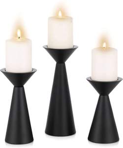 เชิงเทียนเหล็กสีดำด้านรูปทรงเฉพาะสำหรับตกแต่งโต๊ะดีไซน์ใหม่เชิงเทียนคริสต์มาส - Product Image 1