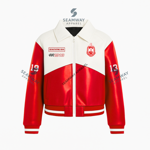 Delta |   Sigma |   Blouson en cuir PU prêt à être expédié de la sororité Theta, blouson bomber pour femme, blouson varsity brodé, blouson racer - Product Image 2