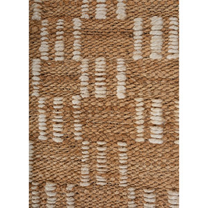 พรมปูพื้นทรงสี่เหลี่ยมผืนผ้าลายทางสีเบจน้ำตาล รุ่น Nomadic Threads PDJT-729 ทำจากปอกระเจาทอแบบเรียบ สำหรับตกแต่งบ้าน ห้องนั่งเล่น และทางเดิน - Product Image 3