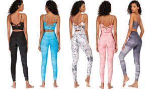 Offre Spéciale femmes Gym Fitness costume 2 pièces ensemble Logo personnalisé Yoga impression Fitness vêtements de sport taille élastique haut bas - Product Image 6