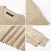 Pull en laine/coton fin pour homme - Doux, confortable, décontracté, respirant, séchage rapide