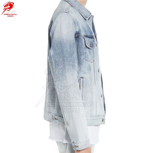 เสื้อแจ็คเก็ตยีนส์ผู้ชายสีซีดทรงปกติ ปกเสื้อพับได้ สไตล์ลำลอง ผ้าฝ้าย ติดกระดุมหน้าแบบแถวเดียว - Product Image 5