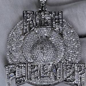 14K jaune blanc or fête porter hip-hop bijoux fins pendentifs et pendentif à breloques taille personnalisée pendentif en diamant pour hommes - Product Image 1