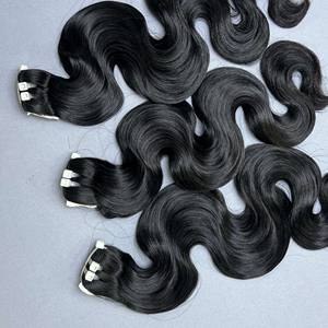 Cheveux bruts à cuticules alignées 10A Grade Cheveux bruts de haute qualité Black Body Wave Genius Weft Machine Double Drawn Bundle From Qhair - Product Image 1