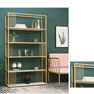 Estante de Exhibición Tipo Soporte GETO KTB68099, Estante Decorativo para Sala de Estar con Parte Superior de Madera y Estructura de Hierro - Product Image 2