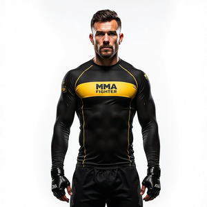 Combat Sports Rash Guards Sublimado Personalizado MMA Gear Ropa personalizada al por mayor para entrenamiento de gimnasia y entrenamiento Fitness Gear - Product Image 1