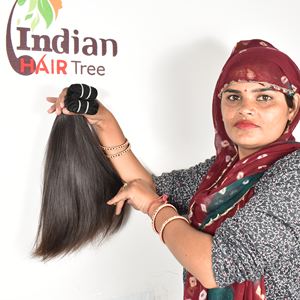Prix de gros Cheveux humains indiens naturels noirs pour femmes, mèches lisses vierges, fournisseur, cuticules alignées, fabrication indienne, à vendre - Product Image 4