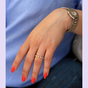 แหวนแต่งงานสไตล์วินเทจสุดหรูประดับโมอิสซาไนต์ ดีไซน์อาร์ตเดโค ทองคำ 14k สีเหลือง ได้รับการรับรองจาก GRA  งานสั่งทำพิเศษสำหรับผู้หญิง - Product Image 6