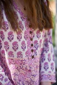 Kishori Pure Cotton Hand Block Printed Dress Bohemian Casual Summer Holiday Handcrafted Ethical Fashion - Product Image 2