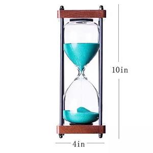 Reloj de Arena Cuadrado Grande Decorativo de Madera, Estilo Art Deco, Ecológico, Hecho a Mano, Color Verde, Artículo de Regalo para Cumpleaños y Otras Ocasiones - Product Image 3