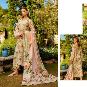 Designer Elaf Chikankari Premium Lawn coton/Chiffon Dupatta Costumes pakistanais disponibles au tarif de gros. - Product Image 1