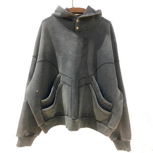 เสื้อฮู้ดสวมหัวสีกรดพลอยเทียมเสื้อสเวตเชิ้ตมีกระเป๋าสองกระเป๋าสำหรับผู้ชายเสื้อผ้าแนวสตรีทสำหรับฤดูหนาว - Product Image 5